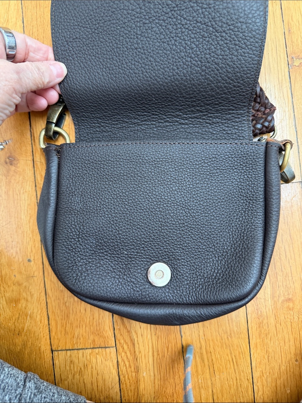 Monogram Crossbody Saddle Bag in Brown - Picture 3 of 4